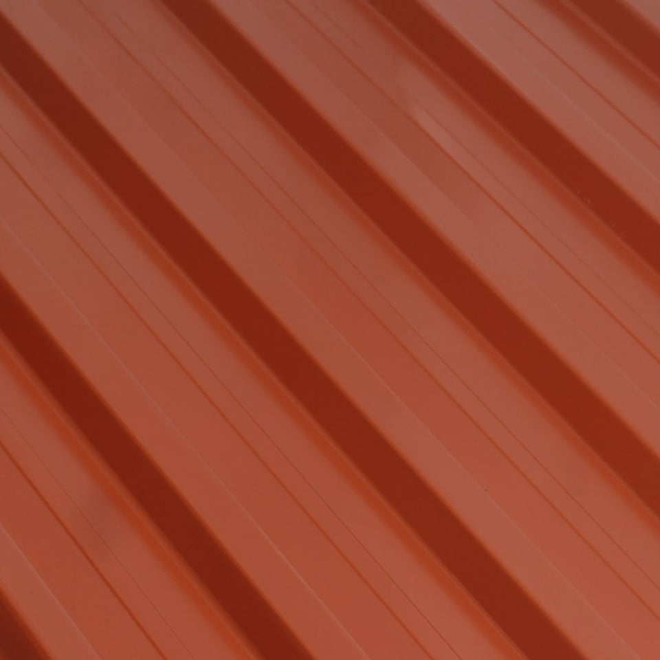 პროფილირებული ფერადი თუნუქის სახურავი 0.45X1090 პრიალა RAL8004 NOVA