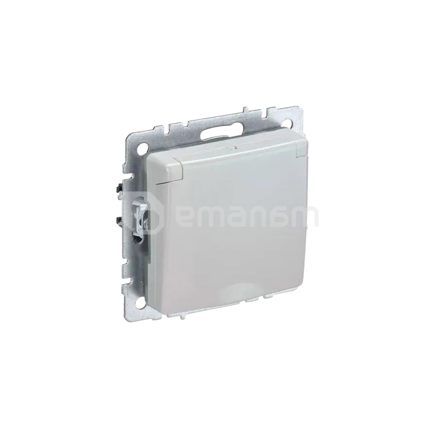 როზეტი IEK BRITE 1 16A IP44 RSbsh10-3-44-Brj დამიწებით ჩარჩოს გარეშე