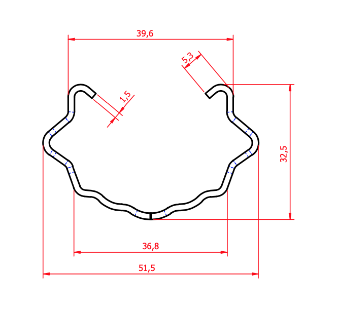 ვენახის შუა ბოძი 32X52X32 (1.20X2400მმ ) Z275 ეკონომ სტანდარტი  NOVA