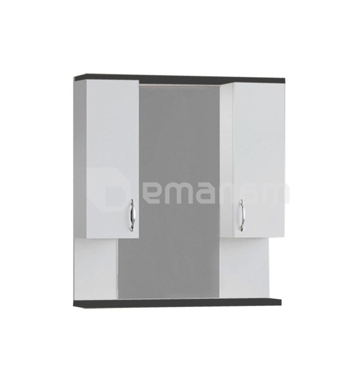 კარადა სარკით Denko Trend 80 თეთრი/ანტრაციტი ნაცრისფერი