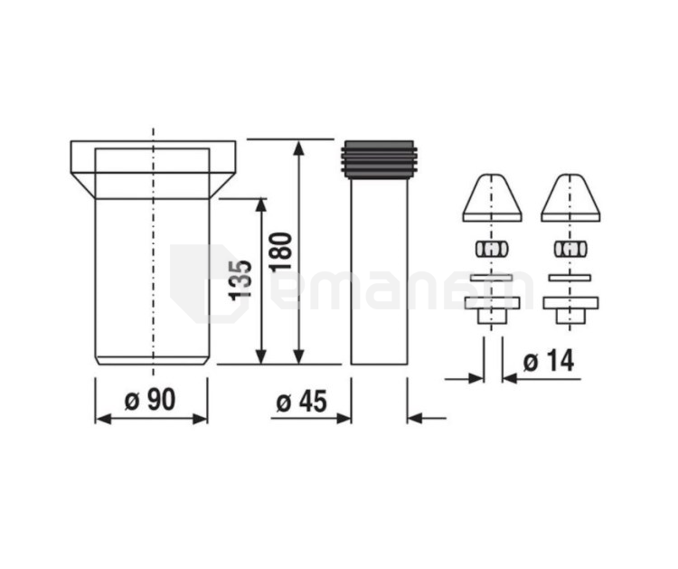 უნიტაზის ჩამოსაკიდი ნაკრები Sanit