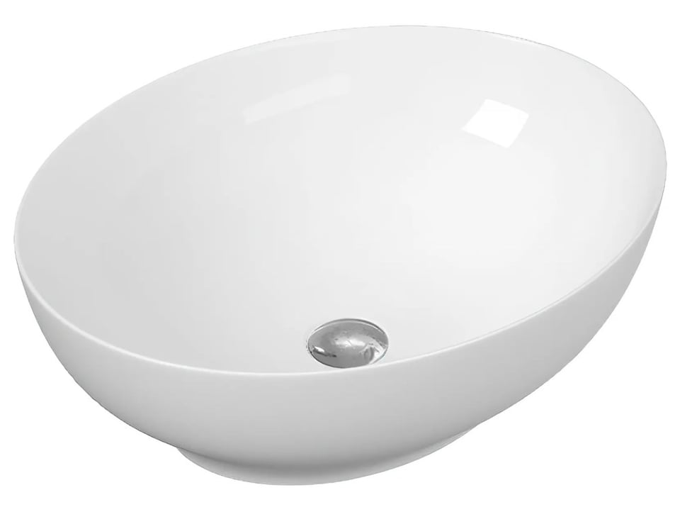 ხელსაბანი დასადგამი Pate Oval 7138 Glossy თეთრი