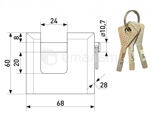 ბოქლომი Soller HBX 113-022 70 მმ