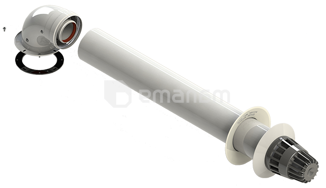 გაზის ქვაბი BOSCH Smart Fan 24 kw  + კოაქსალური მილი