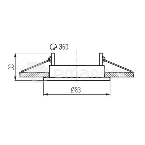 სანათი წერტილოვანი Kanlux ALOR DSO-B 26791 Gx5.3/GU10 1x MAX 35W