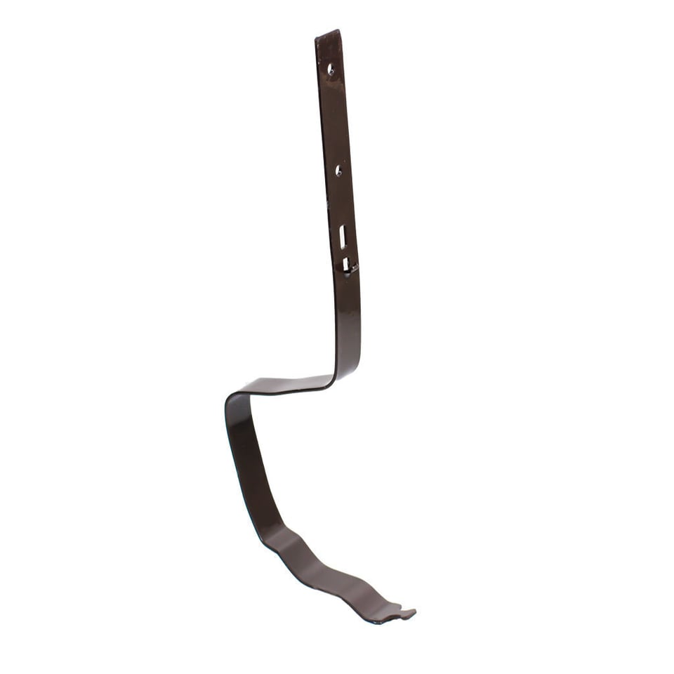 საწვიმარი ღარის სამაგრი 2მმ მოთუთიებული დაფარული საღებავით RAL 8019