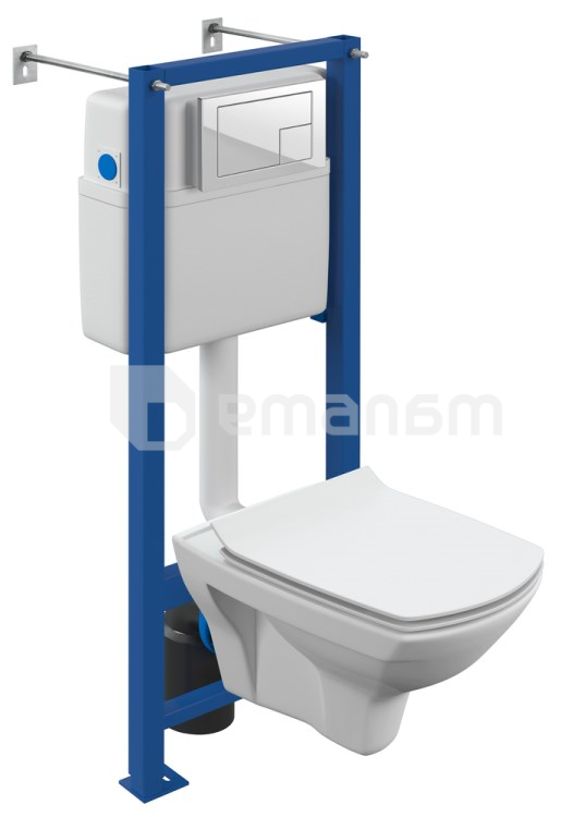 უნიტაზი-კომპლექტი Cersanit CARINA NEW CLEAN ON თეთრი