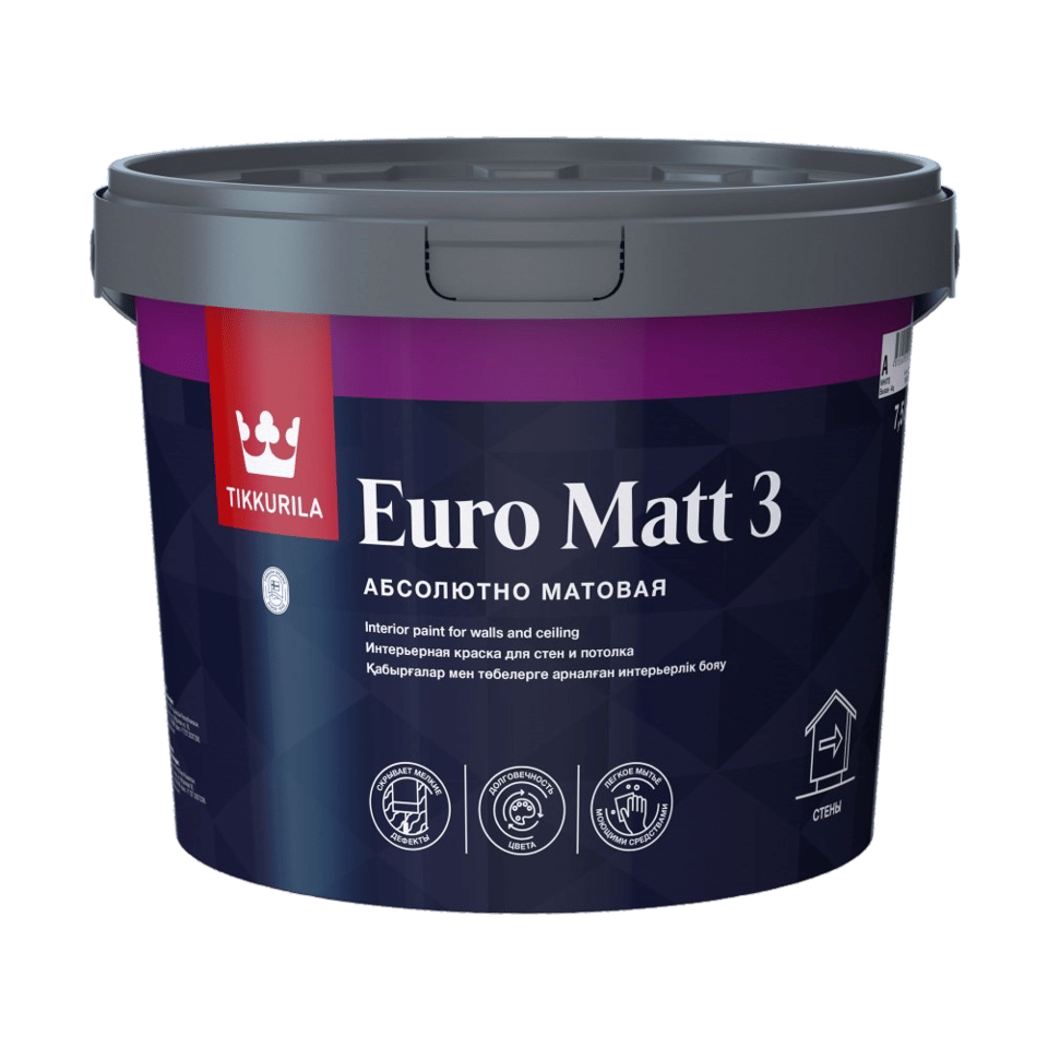 საღებავი ინტერიერის Tikkurila EURO MATT 3 C_New 7,5 ლ