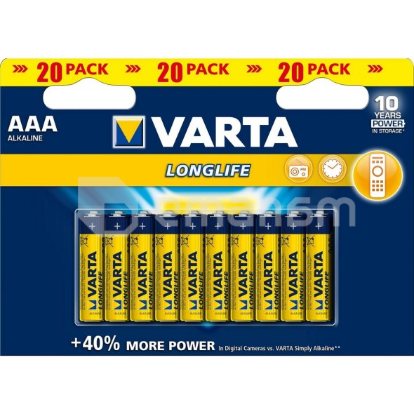 ელემენტი VARTA Alkaline AAA LL 1.5 V 20 ც