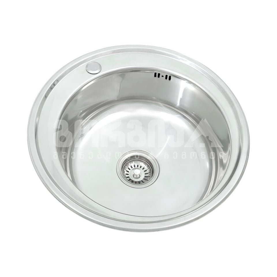 სამზარეულოს ნიჟარა მრგვალი+სიფონი 510*170*0.6 მმ პრიალა LONG