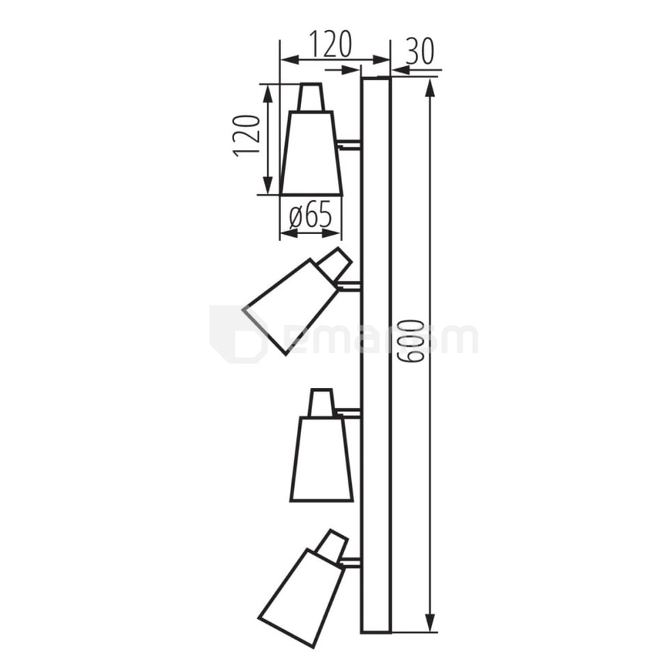 სპოტი Kanlux 33097 SEMPRA 4 GU10 EL-4I B-SR
