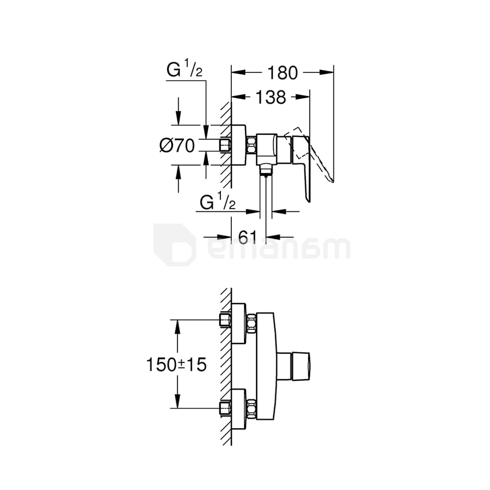 საშხაპე შემრევი Grohe 322792432 Start Black Matt