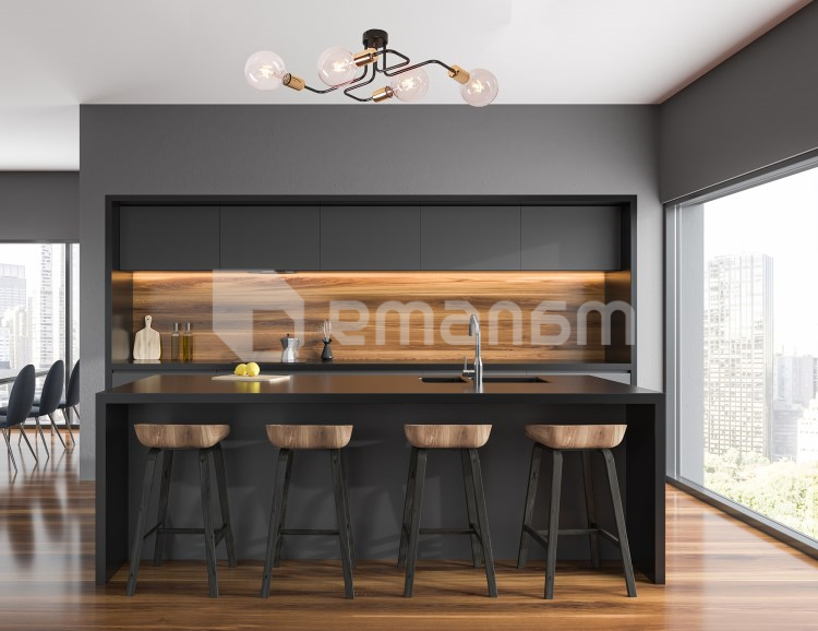 ჭაღი EMIBIG VEKEN 4 E27 4x MAX 60W შავი