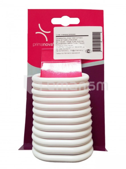 კაუჭები ფარდების P. NOVA, SHOWER CURTAIN HOOKS WHITE