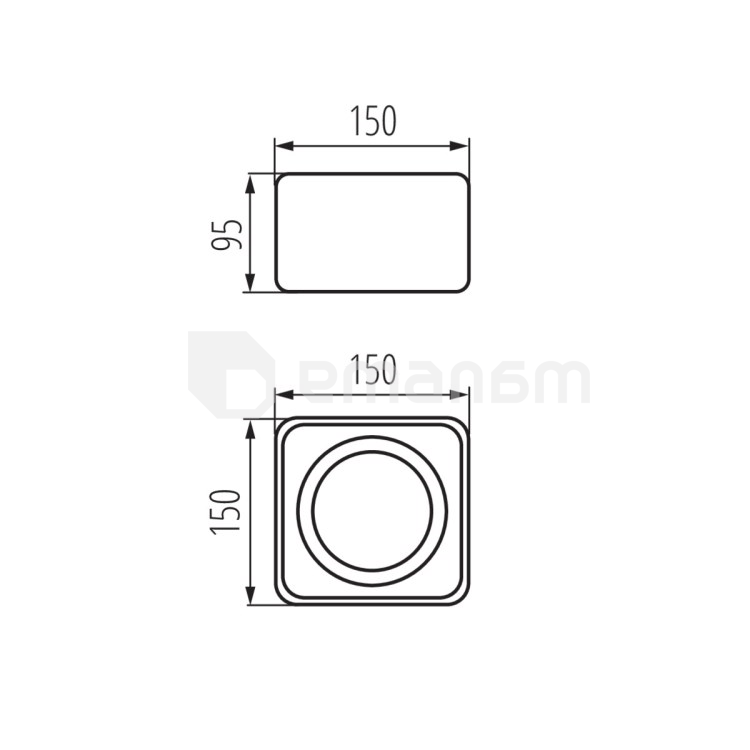 სანათი წერტილოვანი მბრუნავი Kanlux TUBEO ES 50-W GU10 1x MAX 25W