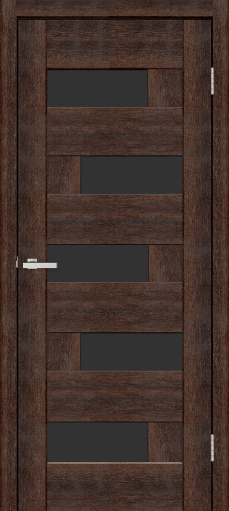 კარის ბლოკი Omic Domino PVC ევროპული წაბლი შუშა შავი 34x700x2150 მმ