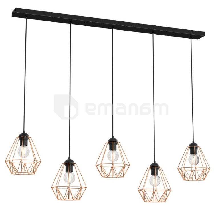 საკიდი LUMINEX 5 Brgen line bar E27 5x MAX 60W შავი სპილენძი 622
