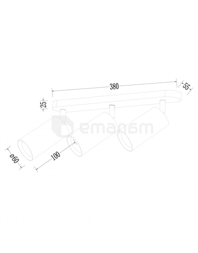 სპოტი Milagro ML1162 Pipe 3 GU10 შავი