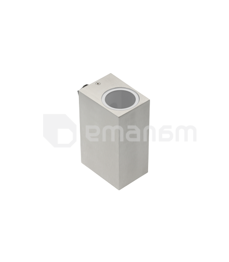 ფასადის სანათი GTV TIAGO MAX 2 35W GU10 IP54 AC220-240V ოთხკუთხედი ინოქსი