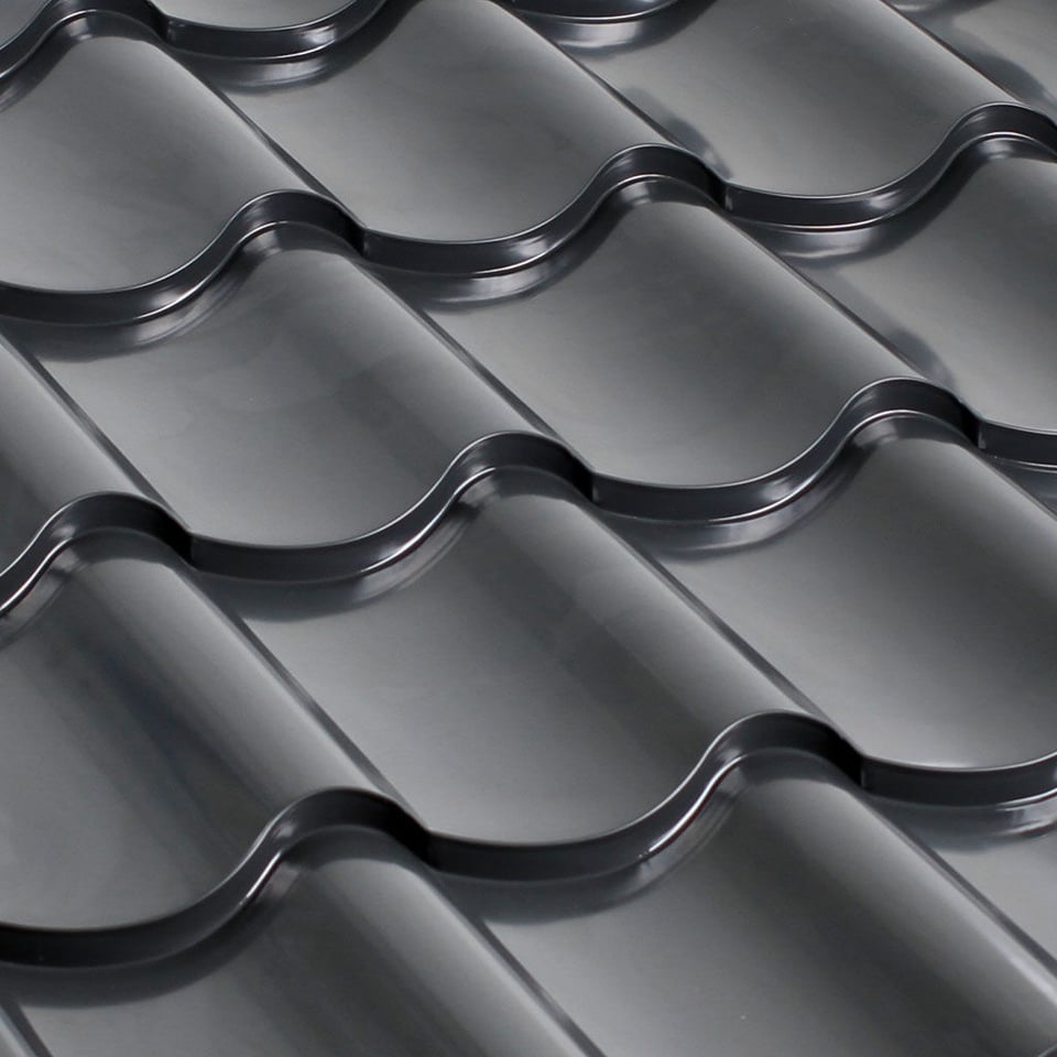 მეტალოკრამიტი ფერადი თუნუქის სახურავი 0.45X1180 პრიალა RAL7016 NOVA