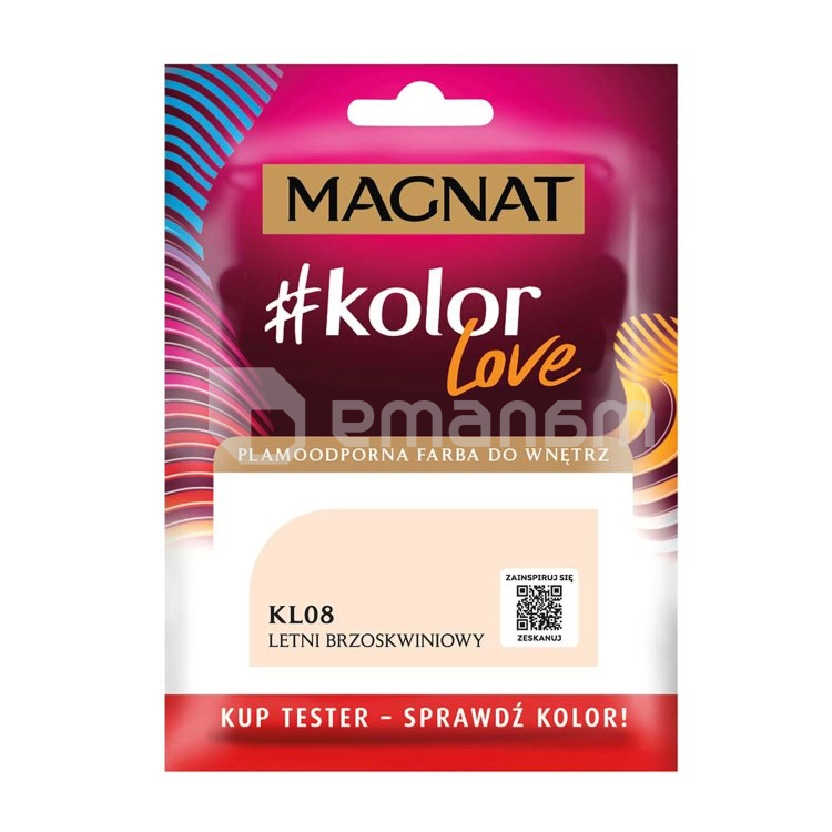 საღებავი-ტესტი ინტერიერის Magnat Kolor Love 25 მლ KL08 ღია ატამი