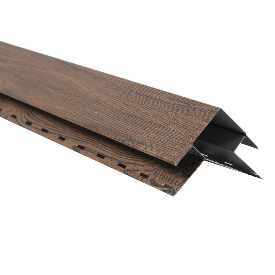 საიდინგის გარე კუთხის პროფილი  0.50X274 ხაოიანი WOOD DARK NOVA