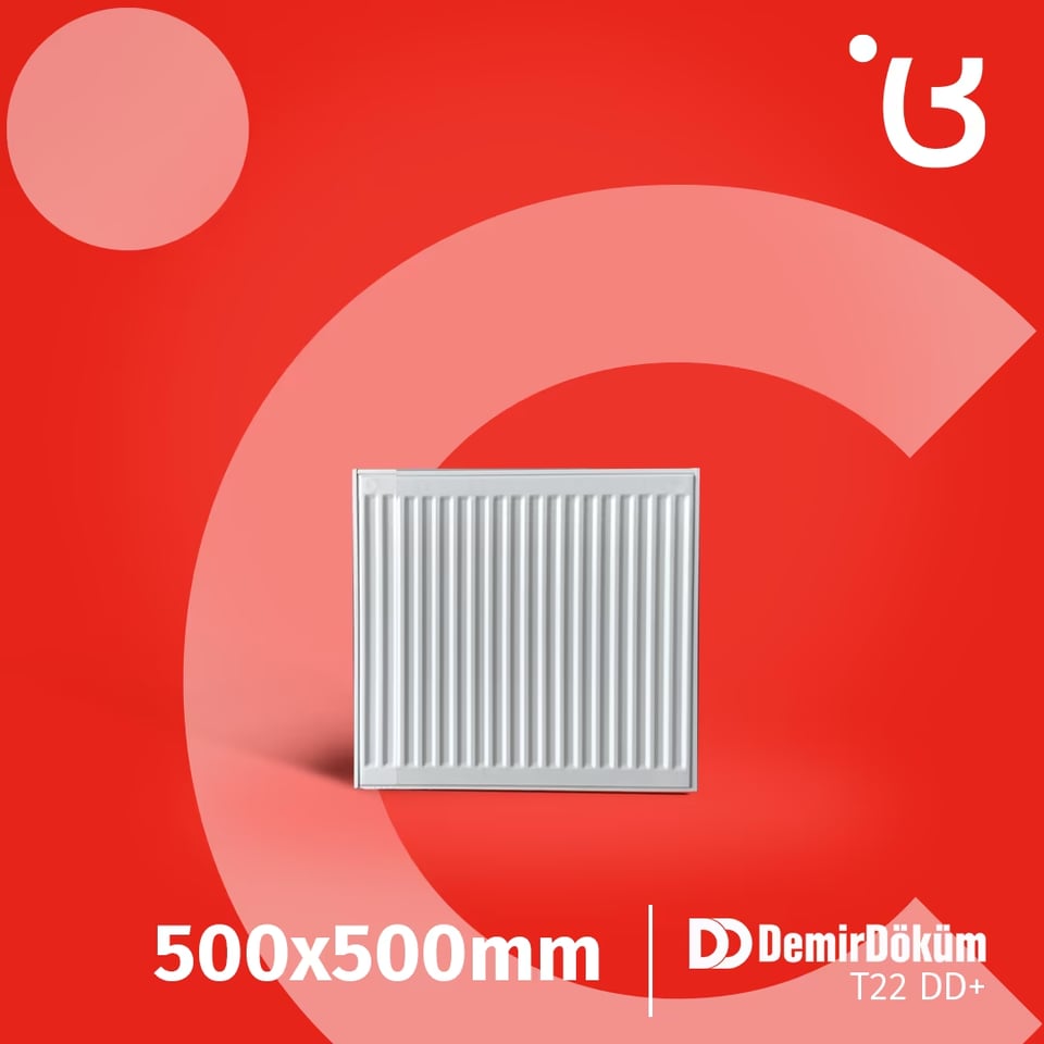 ფოლადის პანელური რადიატორი 500X500 T22  25 DD +