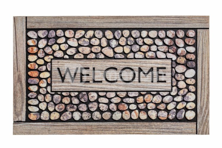 ფეხსაგები Hamat Residence Welcome framed pebbles 45x75 სმ