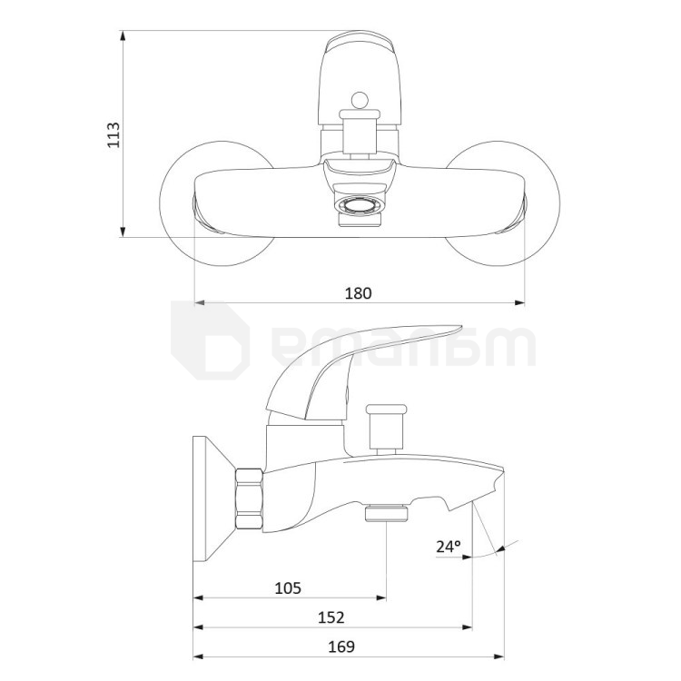 შემრევი აბაზანის Damixa Palace Bit 311000000
