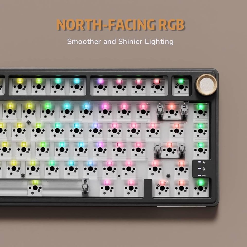 კლავიატურა Royal Kludge RK R75 RGB Mechanical Keyboard, Brown switch, Hot Swappable, Type-C wired, Phantom