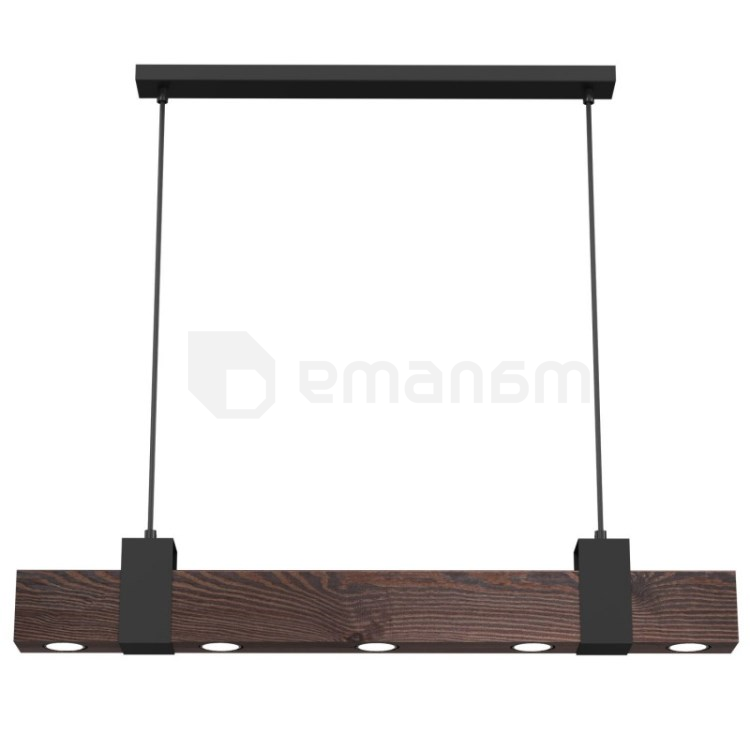 საკიდი LUMINEX 5 Belen GU10 5x MAX 8W შავი მუქი ყავისფერი ხე 890