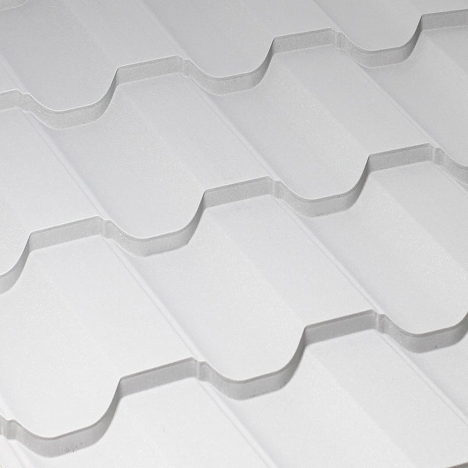 მეტალოკრამიტის ფერადი თუნუქის სახურავი მოდერნი 0.50X1200 მმ NOVA ხაოიანი RAL 9006