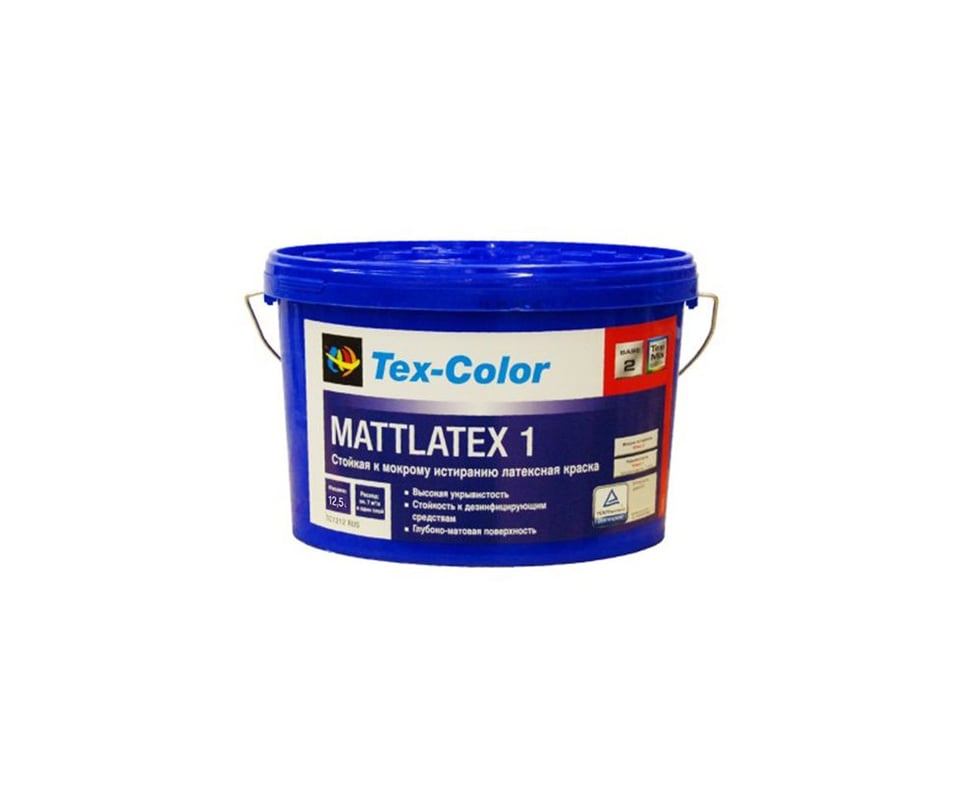 ინტერიერის საღებავი TC1212 TEX-COLOR RUS MATTLATEX 1 12.5 ლიტ
