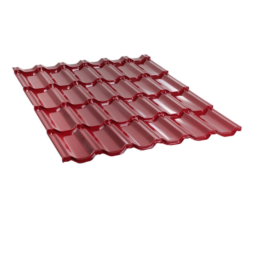 მეტალოკრამიტი ფერადი თუნუქის სახურავი 0.5X1200 პრიალა RAL3005 NOVA