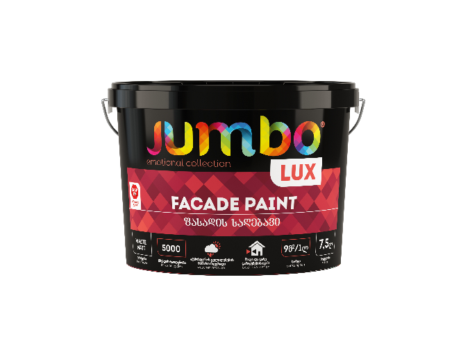 Jumbo Lux ფასადის საღებავი თეთრი 4კგ