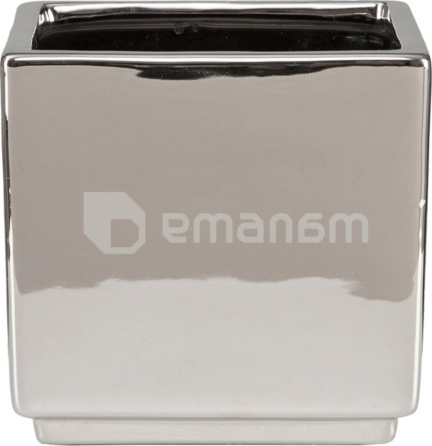 კერამიკული ქოთანი ყვავილებისთვის Scheurich 994/18 COVER-POT 4T.MIRROR SILVER