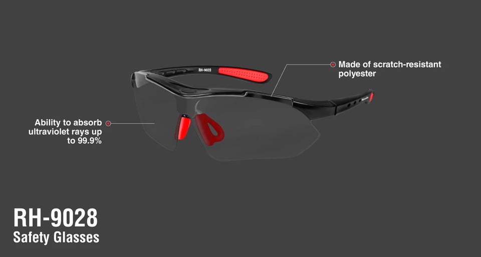 უსაფრთხოების სათვალე Ronix RH-9028 მუქი