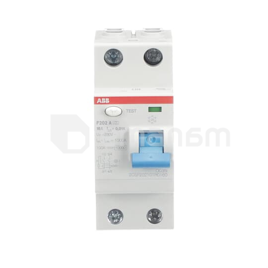 დამცავი გამორთვის მოწყობილობა ABB 230 V AC 16 A 10 kA 10 mA 2 P Type A