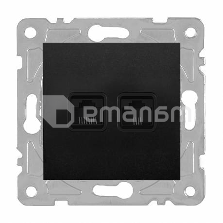 როზეტი  RJ45 RJ11 შავი QUAD