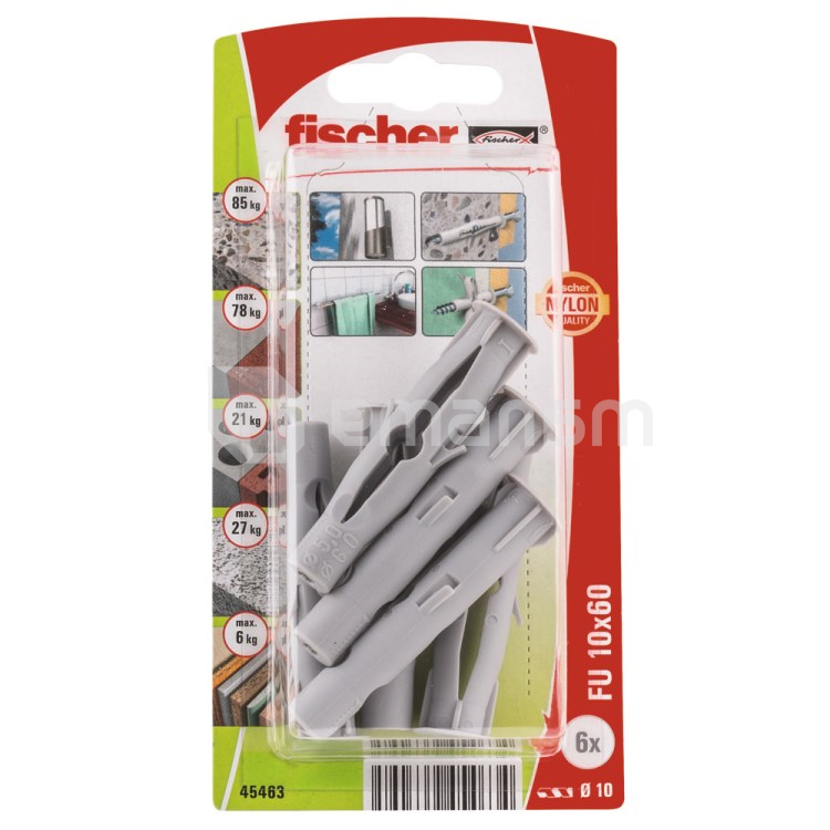 დიუბელი უნივერსალური Fischer FU10x60 12 ც 45463