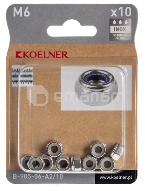 ქანჩი Koelner A2 M6 10 ც B-985-06-A2/10