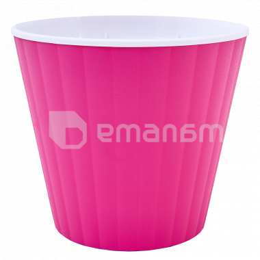 ქოთანი პლასტმასის Aleana IBIS ორმაგი 13x11,2 მუქი ვარდისფერი-თეთრი