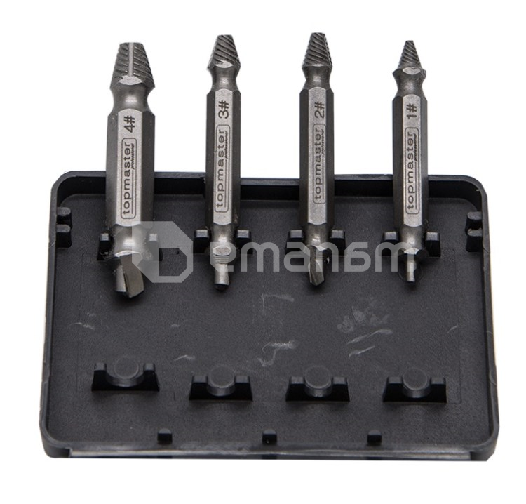 ხრახნის ექსტრაქტორების ნაკრები Topmaster 339701 4 ც