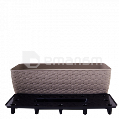 ქოთანი პლასტმასის Aleana Rotang სადგამით 50x18სმ კაკაო