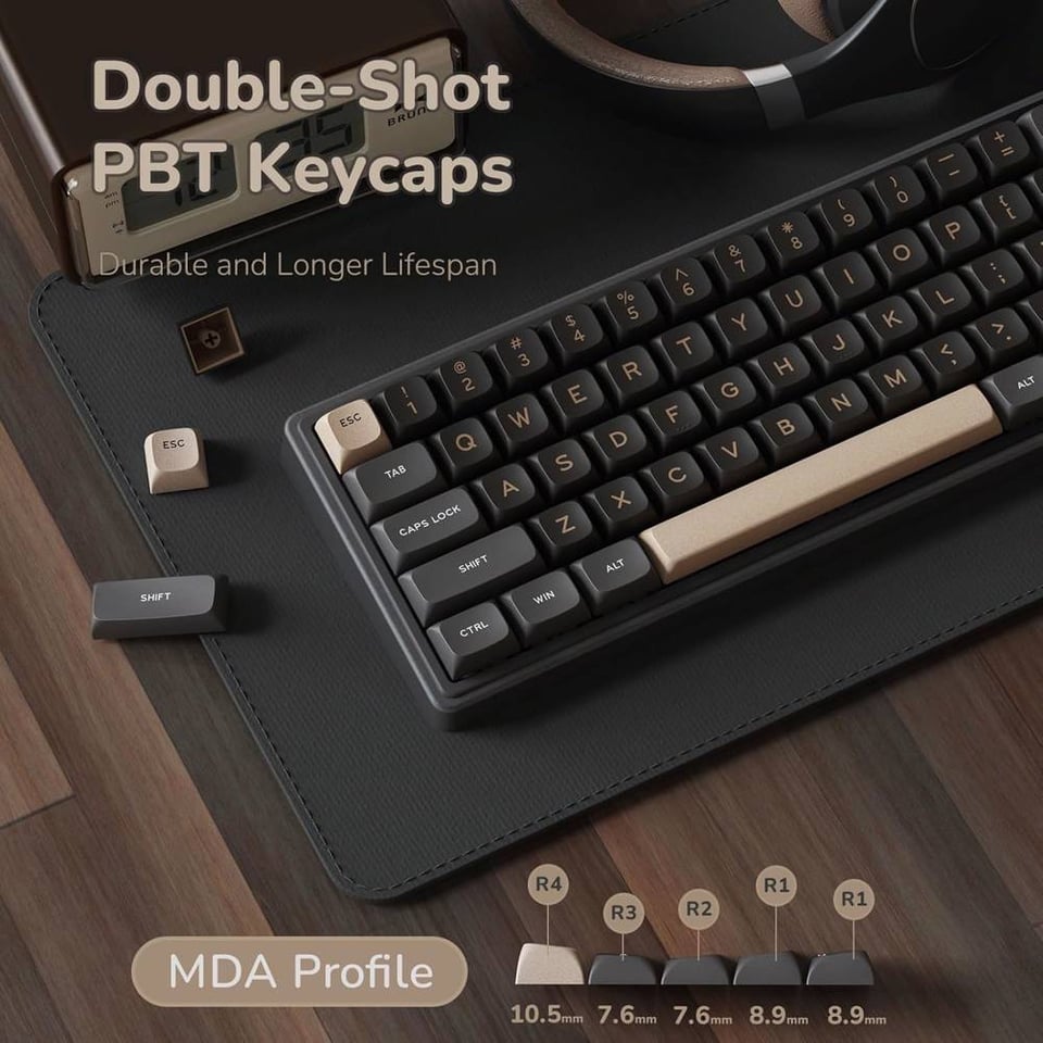 კლავიატურა Royal Kludge RK R65 RGB Mechanical Keyboard, Chartreuse switch, Hot Swappable, Type-C wired, Phantom