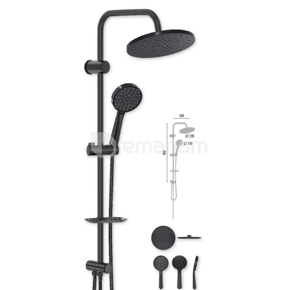 საშხაპე სისტემა Valtemo Grando Jet Black VS-2269