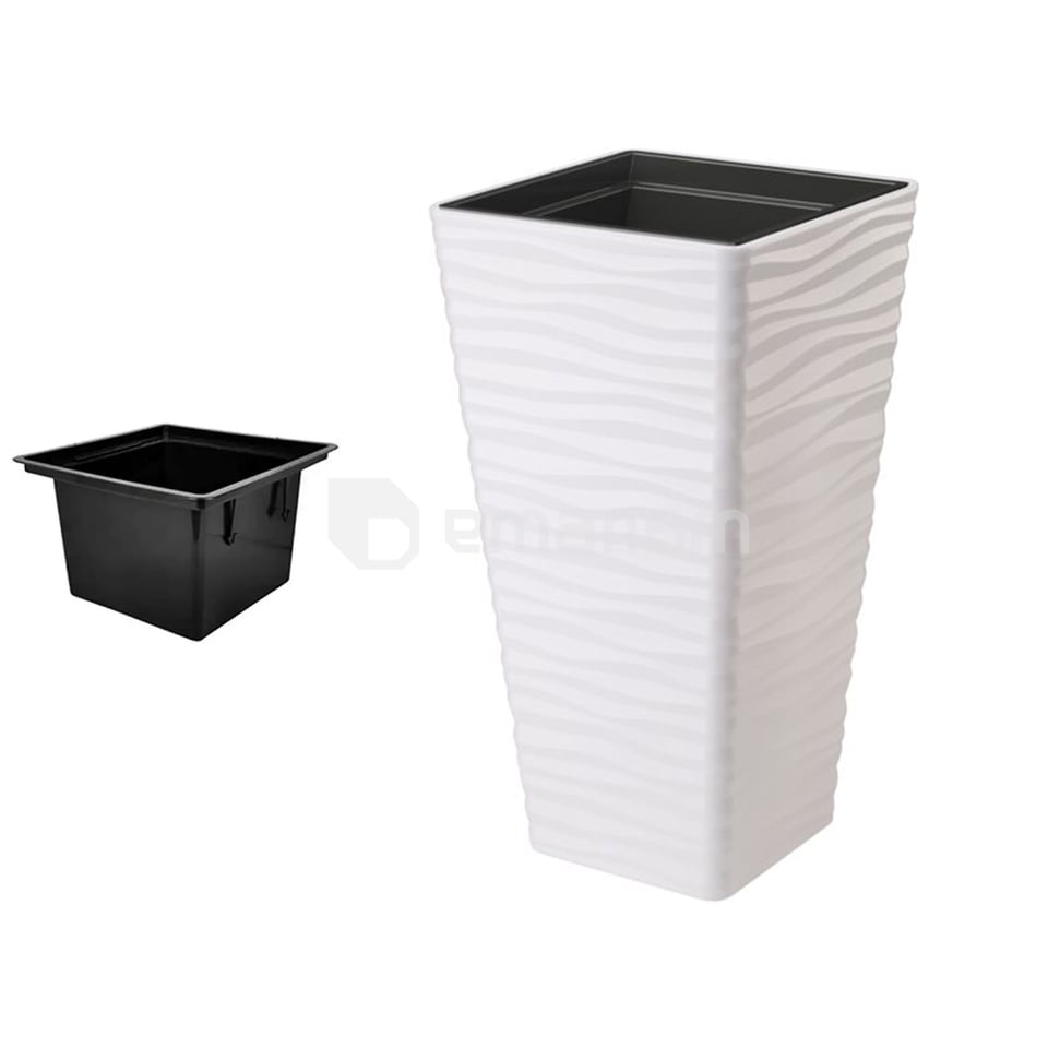 ქოთანი ყვავილის FORM-PLASTIC sahara dunes slim kwadrat 40 white