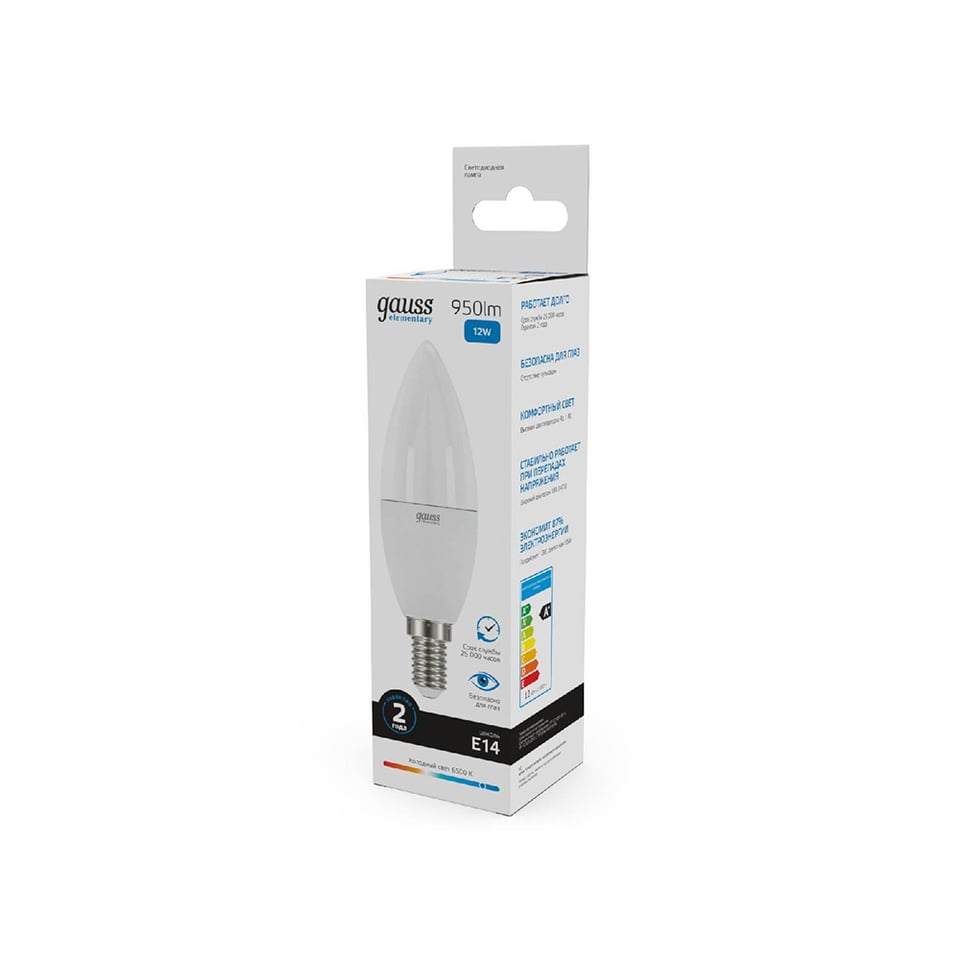 LED ნათურა Elementary Candle 12W 950lm 6500K Е14 Gauss