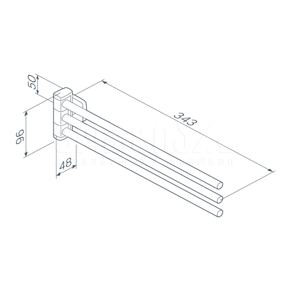 პირსახოცის საკიდი 3 ზოლიანი შავი A9032722 Gem