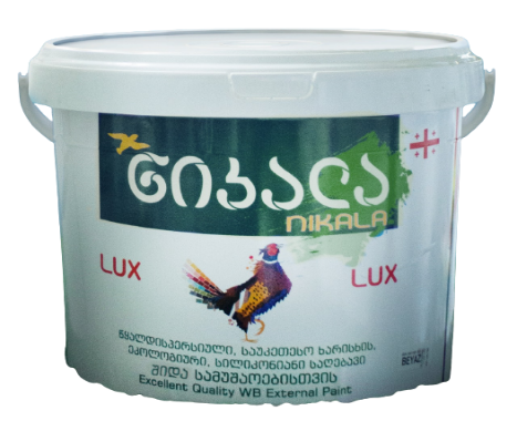 საღებავი   "ნიკალა ლუქსი"  შიდა სამუშაოებისთვის სილიკონიანი  12ლ-20კგ